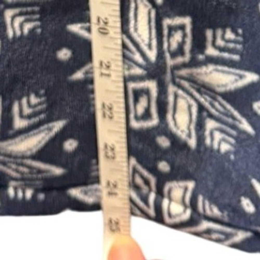 Lands' End Fleece Snap Neck Pullover Snowflake Blue Womens Medium 10-12 Cozy - Picture 7 of 8
